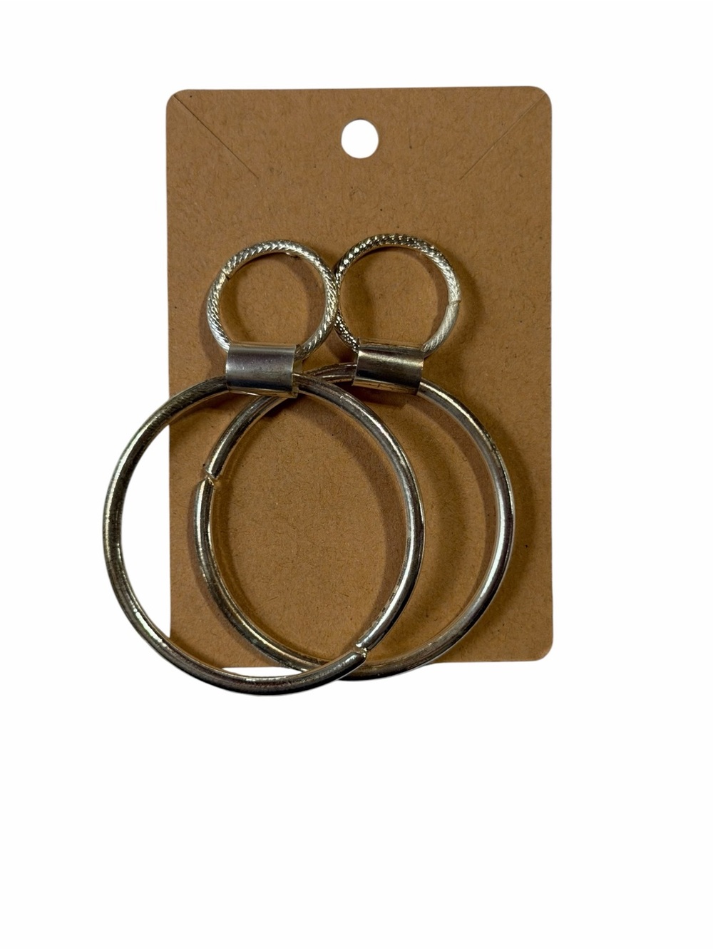 Silver Double Hoop Earrings — Polished Silver-Tone Style